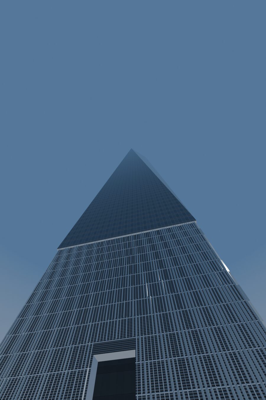 One World Trade Center from street level on West Street