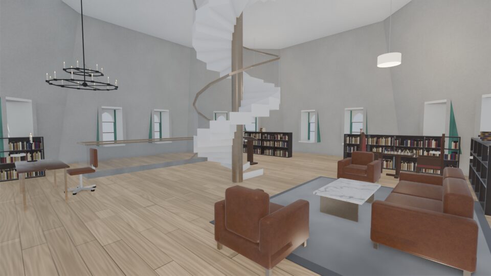 The library in the Woolworth Pinnacle