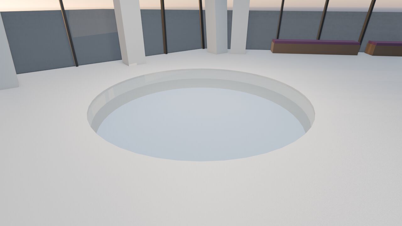 Glass disc, floor 100, render