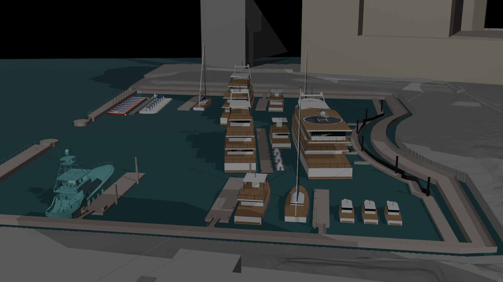 North Cove marina with moored yachts