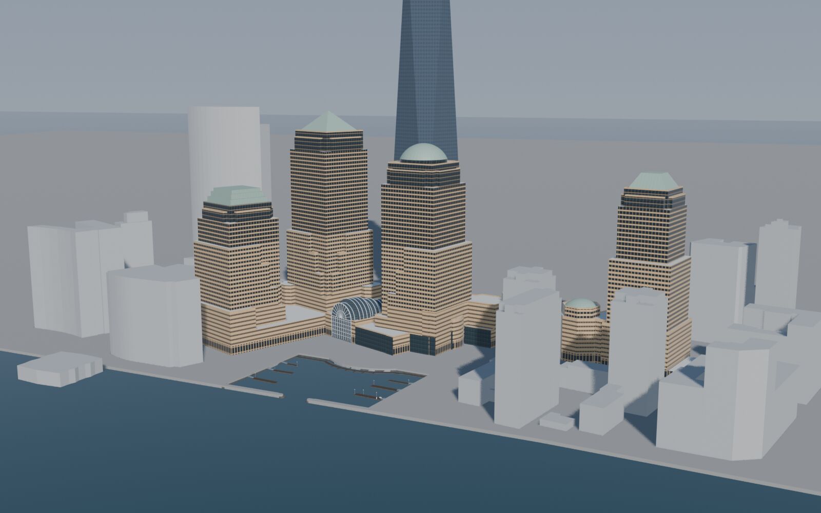 Battery Park City and the Hudson, game model view